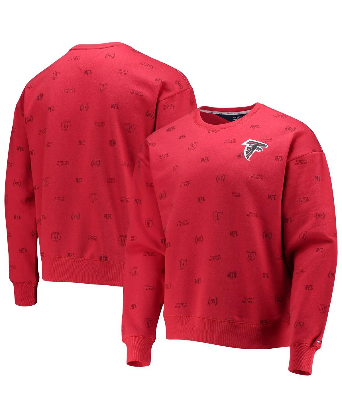 Shop Tommy Hilfiger Men's  Red Atlanta Falcons Reid Graphic Pullover Sweatshirt