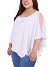 Macys plus size sale white tops