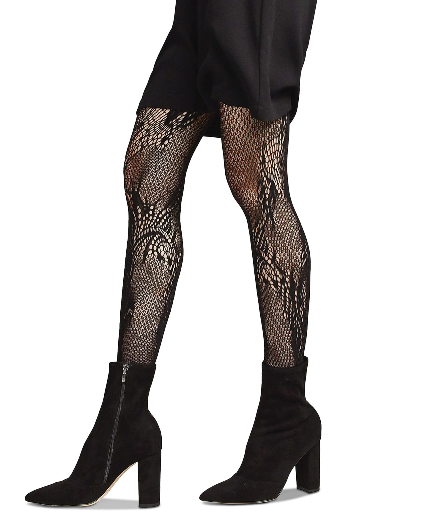 Женские колготки Natori Feather Lace Net Tights, цвет: Чёрный — фото 4