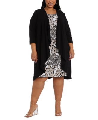 Pc. Draped Jacket \u0026 Necklace Dress Set 