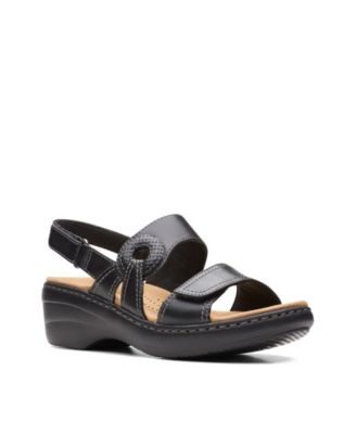 Clarks womens black sandals hotsell