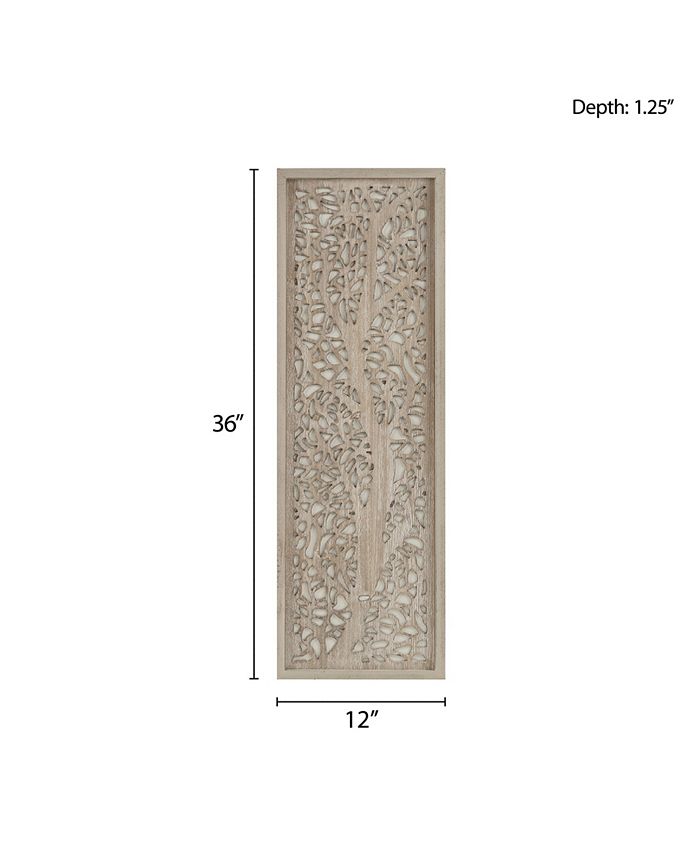 Madison Park Laurel Branches Carved Wood Panel Wall Decor Macy's