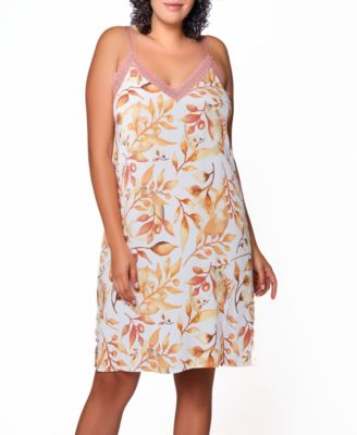 Ellie Plus Size Soft Rayon and Lace Chemise