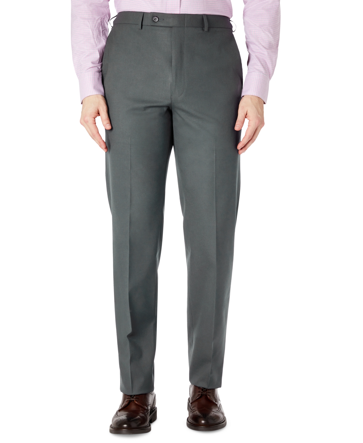 Lauren Ralph Lauren Men's Classic-fit Ultraflex Stretch Flat-front Dress Pants In Dark Grey Solid