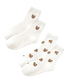 Women's Teddy Crew Socks, Pack of 2