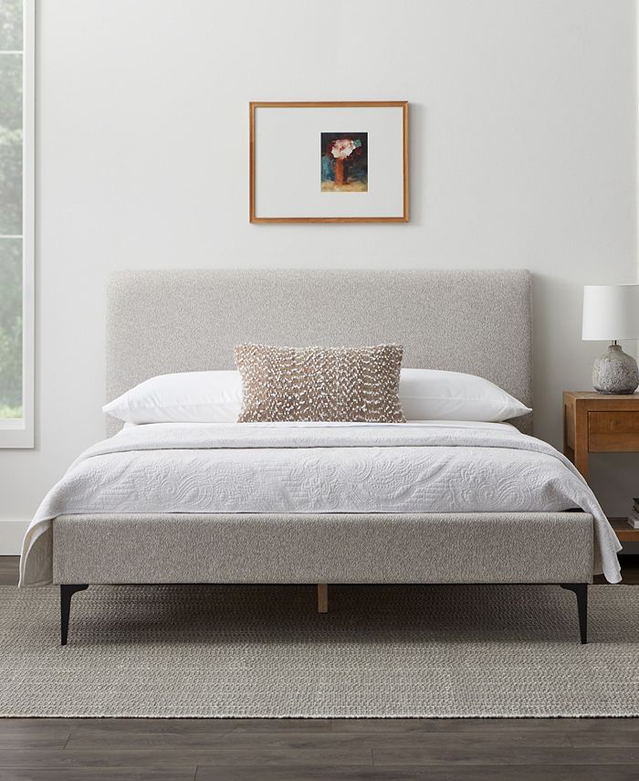 Dream Collection Upholstered Bed with Metal Legs, Queen Macy's