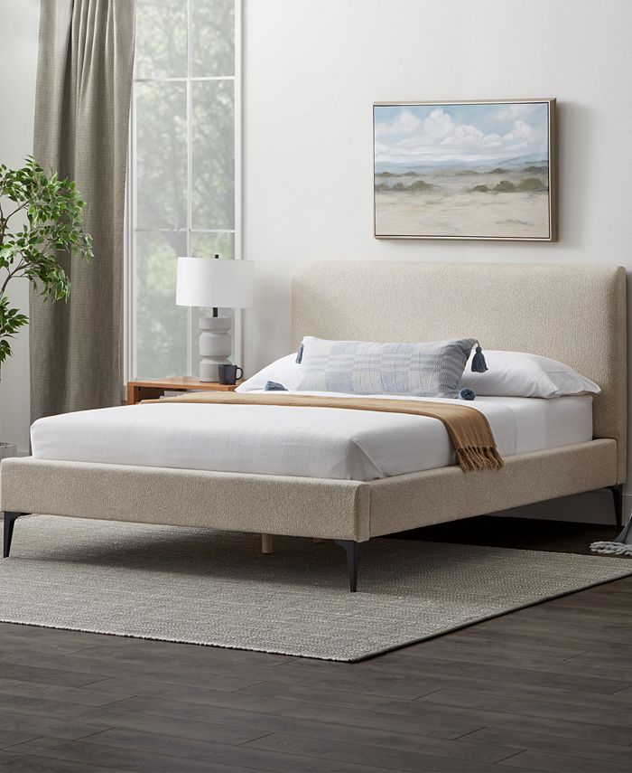 Dream Collection Upholstered Bed with Metal Legs, Queen Macy's