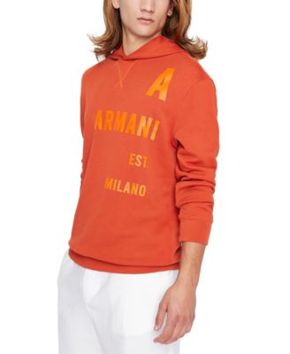 Orange armani hoodie hotsell