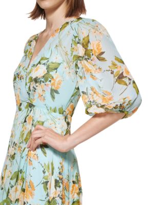 Calvin Klein Printed Maxi Dress - Macy's