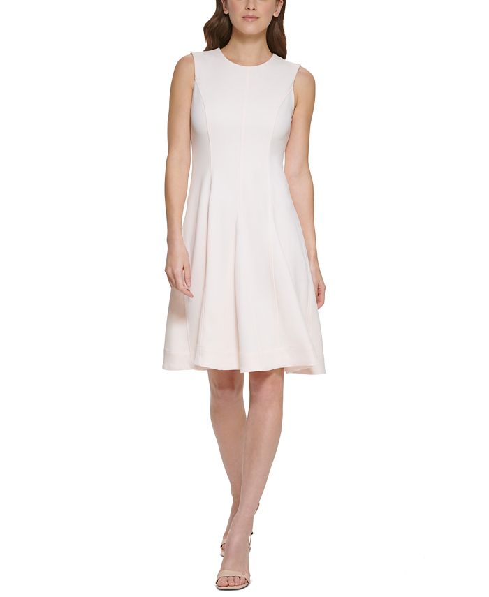 Calvin Klein Scuba Crepe A-Line Dress - Macy's