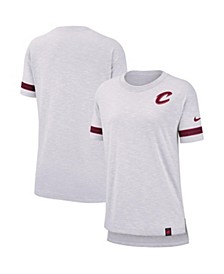 Women's Heathered Gray Cleveland Cavaliers Color Rush Sleeve Stripe Slub T-shirt