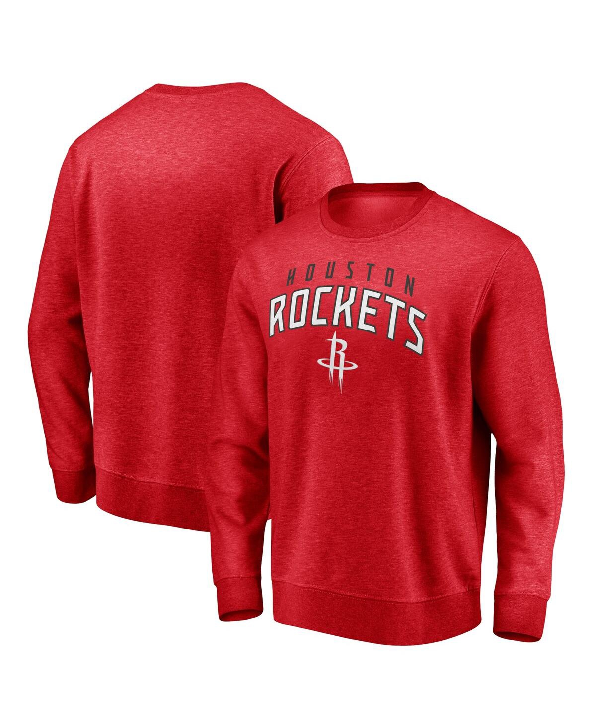 Shop Fanatics Men's  Red Houston Rockets Game Time Arch Pullover Sweatshirt