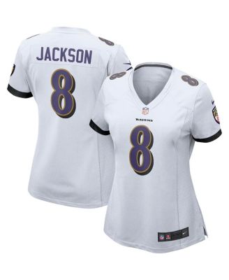 Women's Baltimore Ravens Lamar Jackson Nike White Player Name & Number T- Shirt