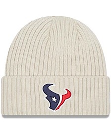 Men's Cream Houston Texans Core Classic Stone Cuffed Knit Hat