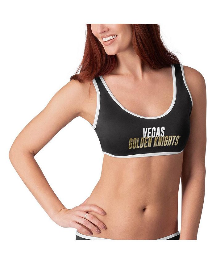 G Iii 4her By Carl Banks Womens Black Vegas Golden Knights Pre Game Bikini Top Macys 