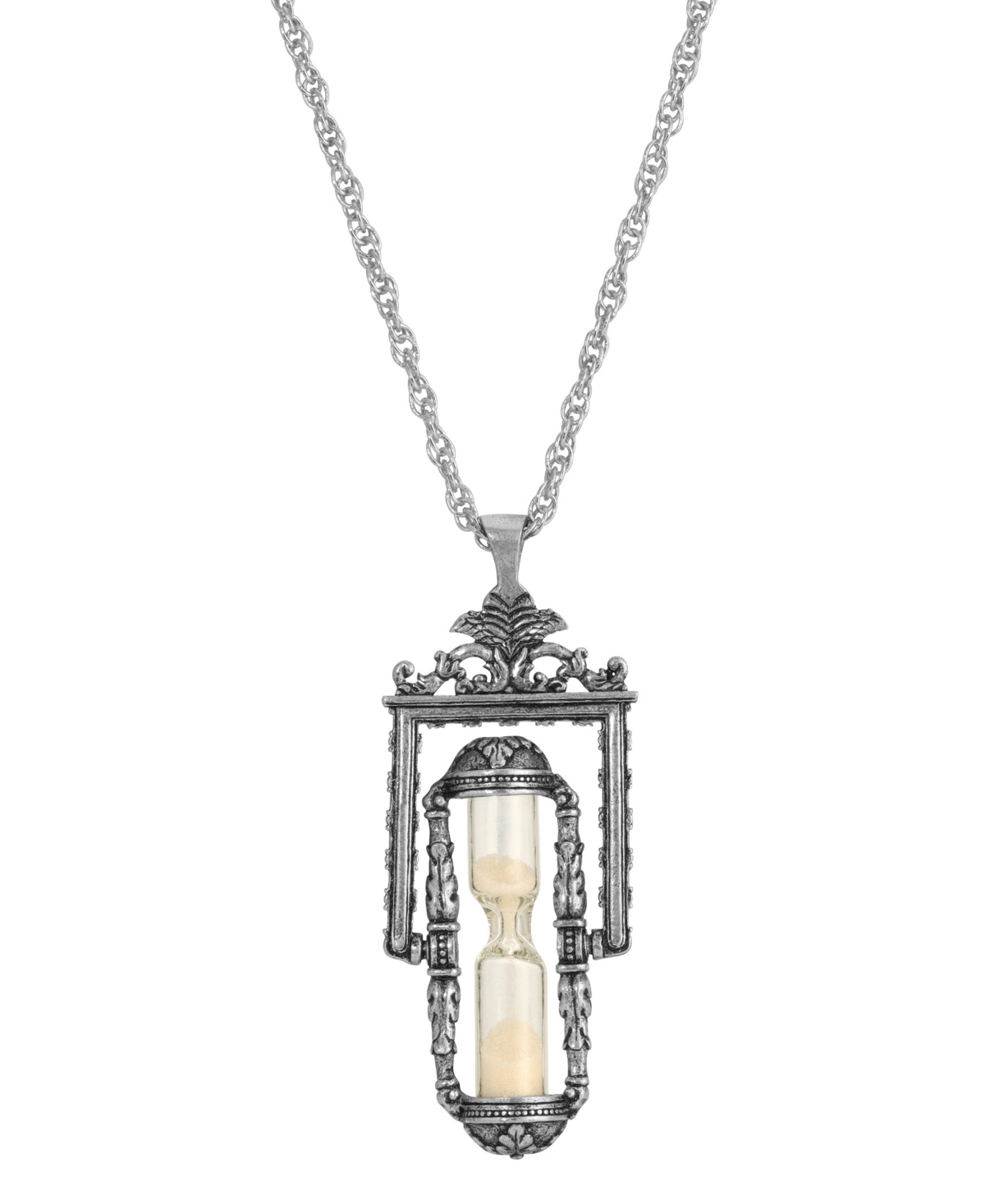 2028 Women's Hourglass Pendant Necklace In Gray