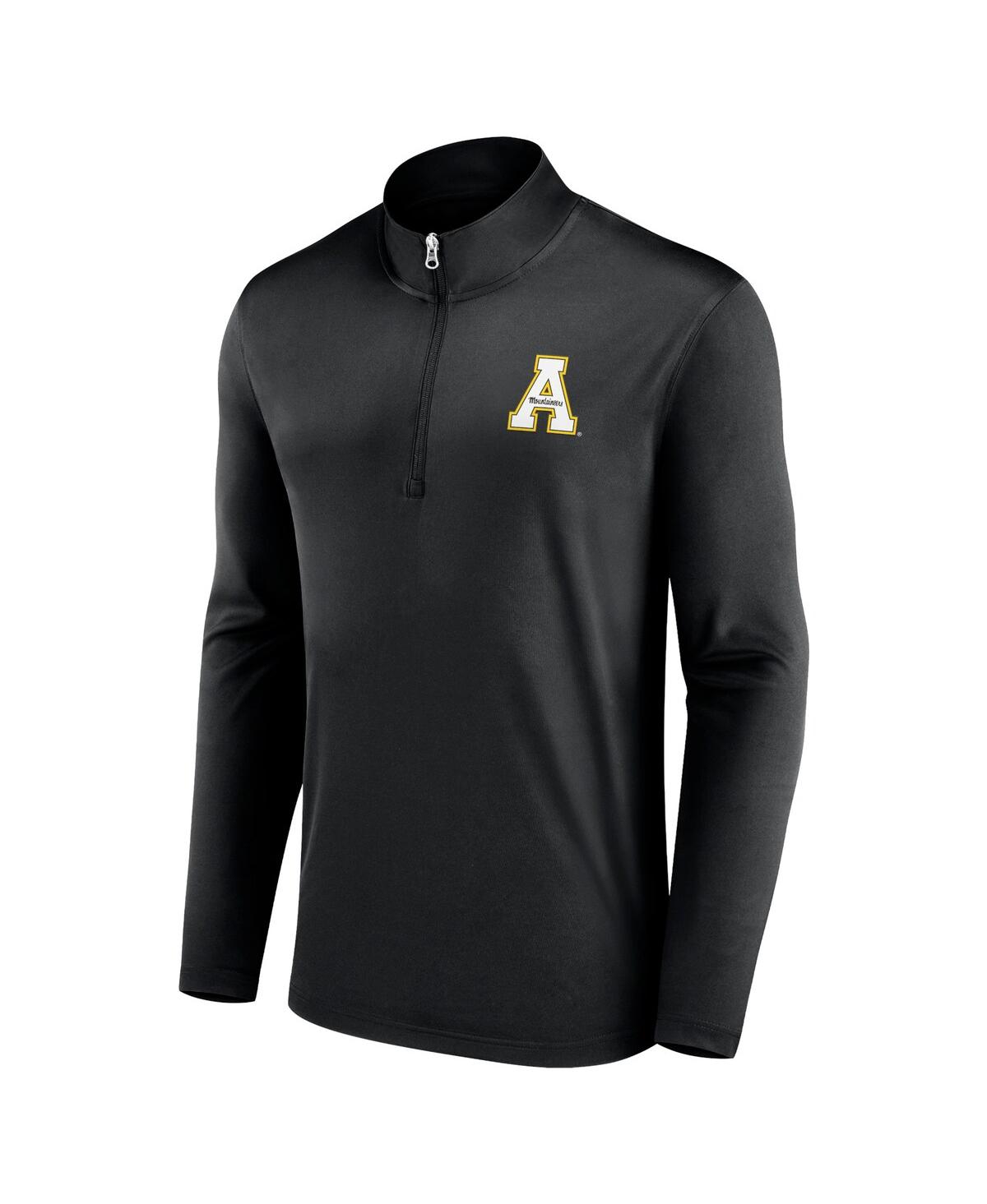 Fanatics Men's  Black Appalachian State Mountaineers Underdog Mindset Quarter-zip Top In Black