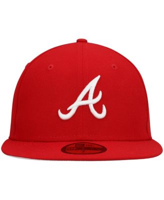 Men's Red Atlanta Braves Logo White 59FIFTY Fitted Hat