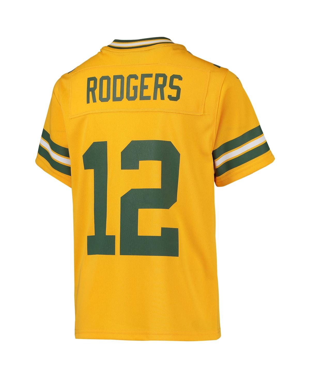 Big Boys Nike Aaron RodgersGreen Bay Packers Inverted Team Game Jersey - Gold