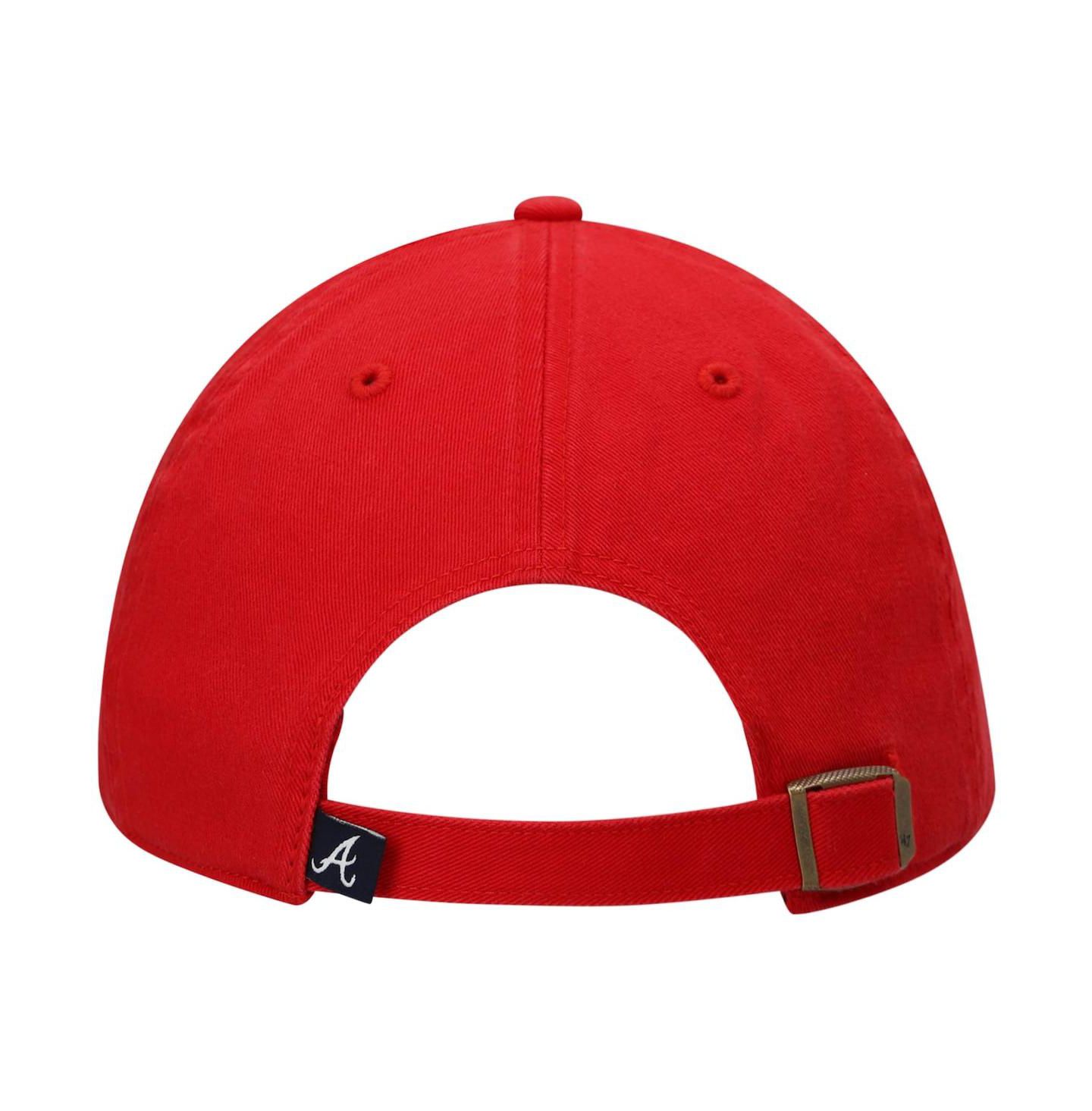 Мужская кепка '47 Brand Red Atlanta Braves Team Clean Up Adjustable Hat — фото 5