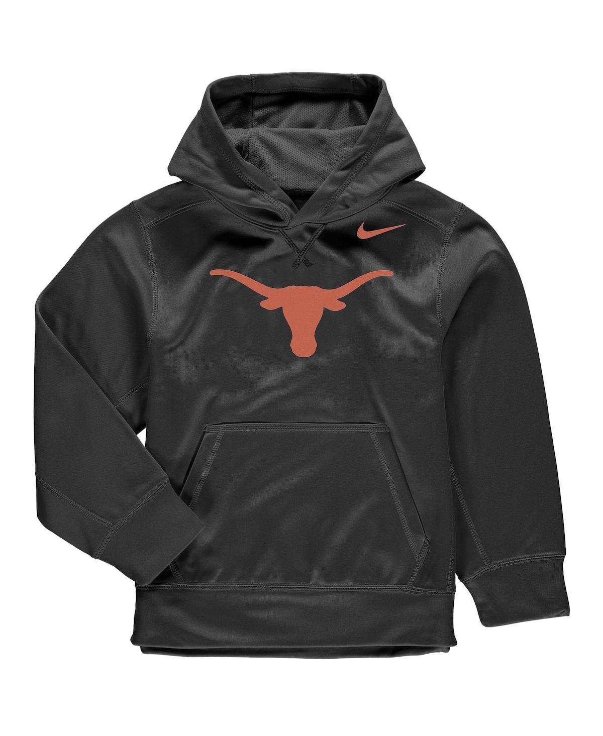 Shop Nike Big Boys  Anthracite Texas Longhorns Logo Ko Pullover Performance Hoodie