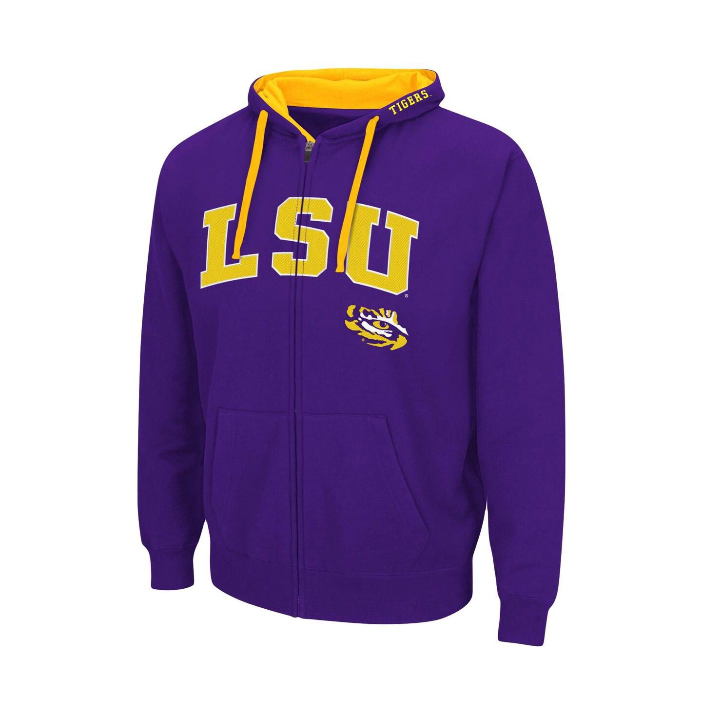 Мужское худи Colosseum Purple LSU Tigers Big and Tall Full-Zip — фото 3