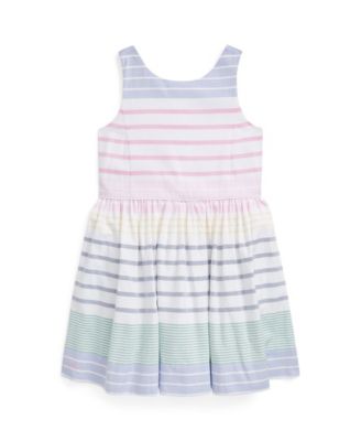Little Girls Striped Oxford Dress