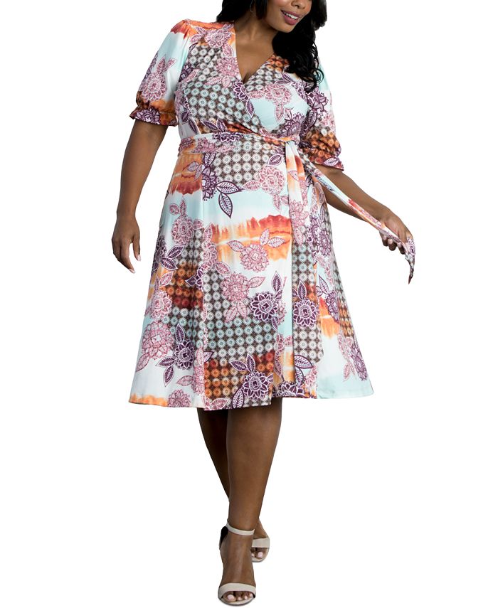 Kiyonna Women's Plus Size Tuscan Tie Wrap Dress & Reviews - Dresses ...