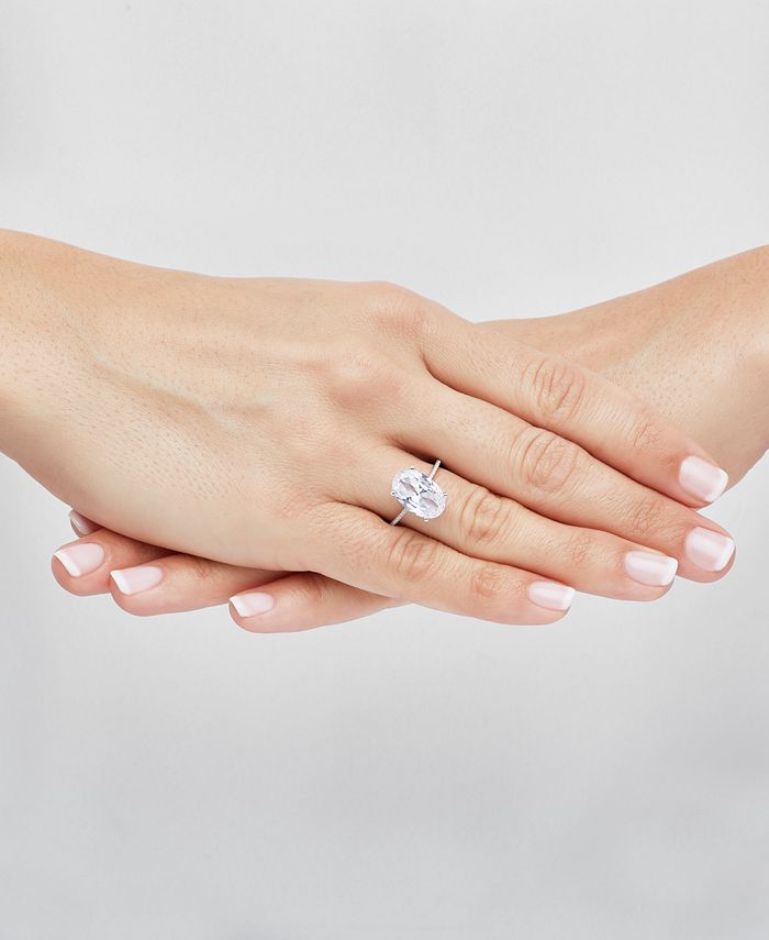 Arabella Cubic Zirconia Oval Statement Ring in Sterling Silver Macy's