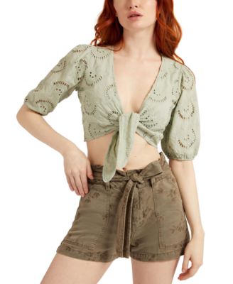 GUESS - Silvia Cotton Tie-Front Top