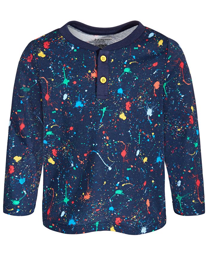 First Impressions Baby Boys Splatter-Print Henley, Created for Macy's ...