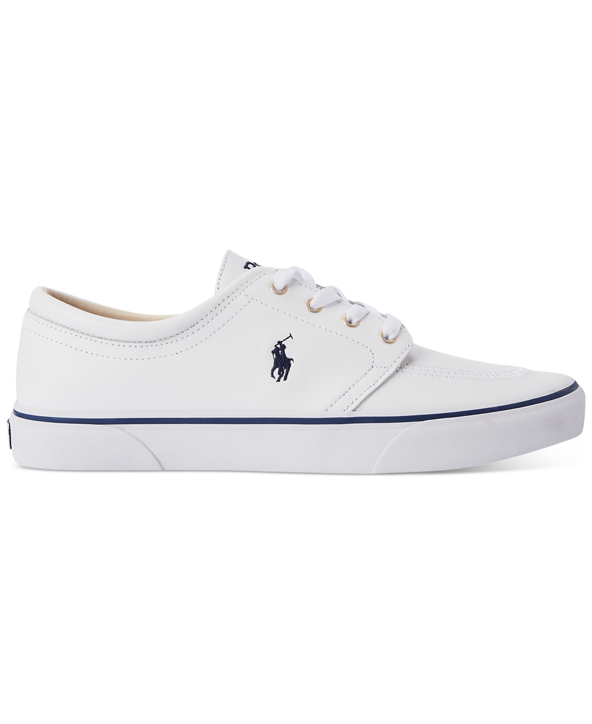 Shop Polo Ralph Lauren Men's Faxon Leather Sneaker In White