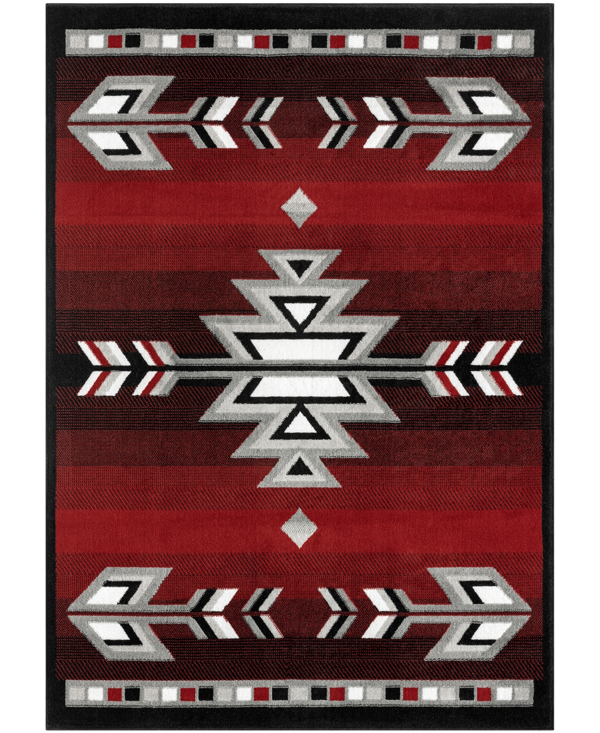 Global Rug Designs Questa Que-01 5'2" X 7' 4" Area Rug In Red,gray
