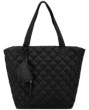  Lands' End Classic Quilted Tote Black Medium : Clothing, Shoes  & Jewelry