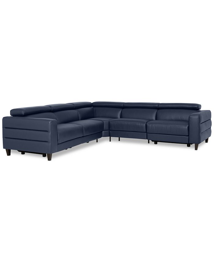 Macy's leather sectional recliner sales