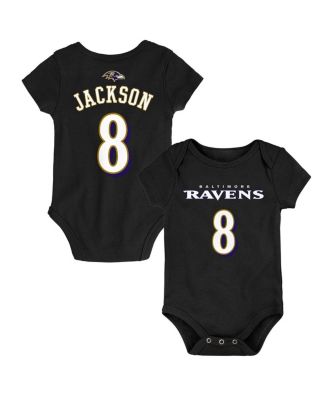 Outerstuff Unisex Infant Lamar Jackson Black Baltimore Ravens Mainliner  Name Number Bodysuit - Macy's