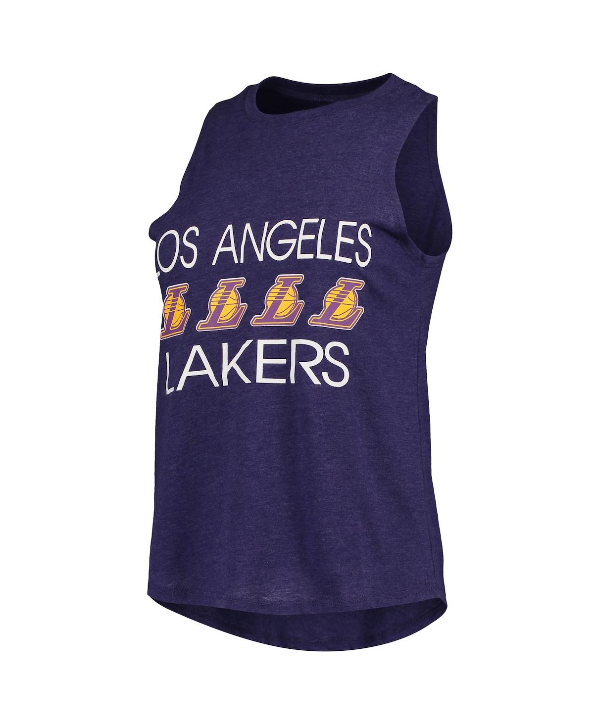 Concepts Sport Women's  Black, Purple Los Angeles Lakers Tank Top And Pants Sleep Set In Black,purple