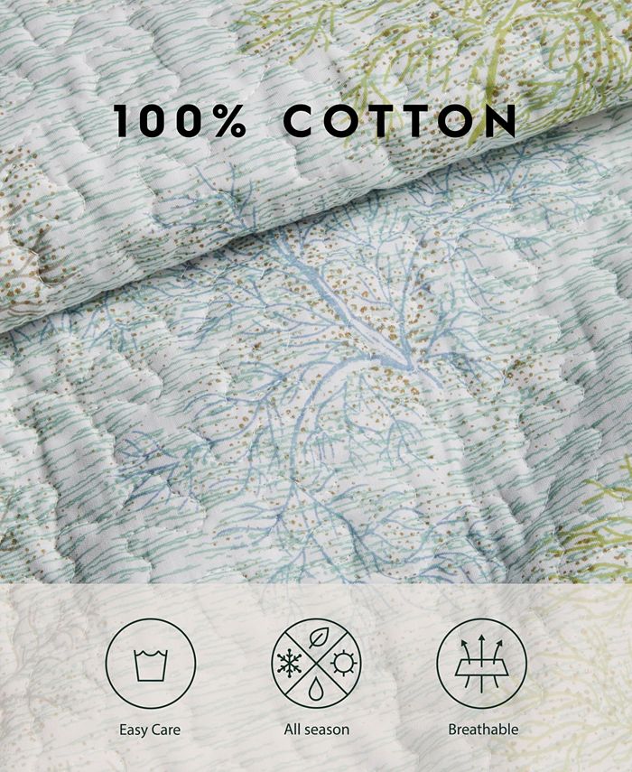 Laura Ashley Saltwater Reversible Quilt Set, Full/Queen Macy's