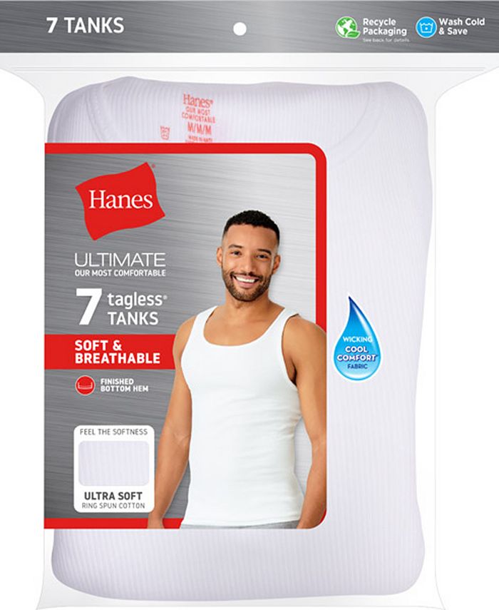 Hanes Men's Ultimate® ComfortSoft® 7-Pk. Moisture-Wicking Cotton Tanks -  Macy's