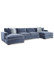 Rosaleigh 3-Pc. Fabric Sofa with 2 Chaise, Created for Macy's