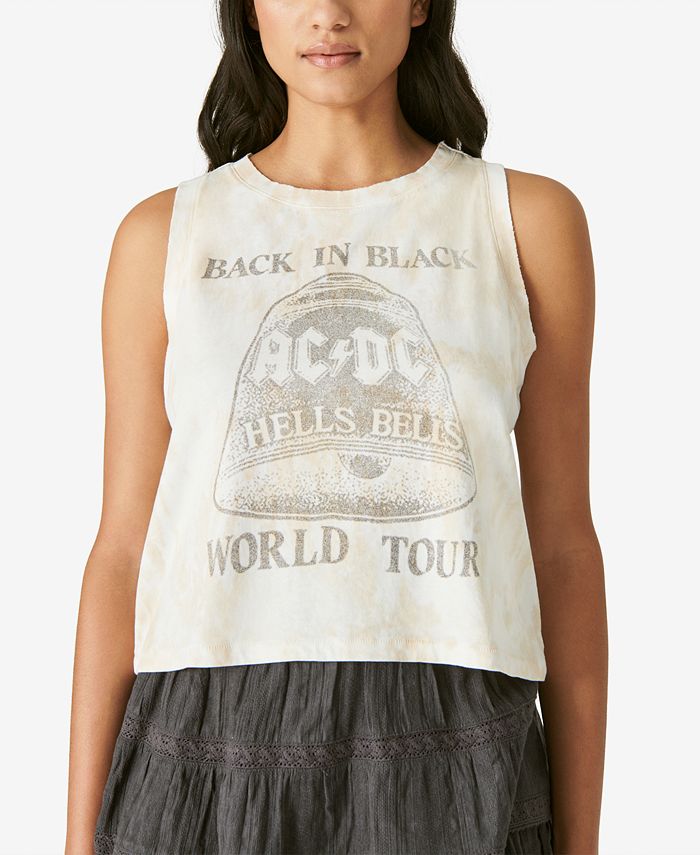 Lucky Brand Back in Black Cotton Graphic Tank Top - Macy's