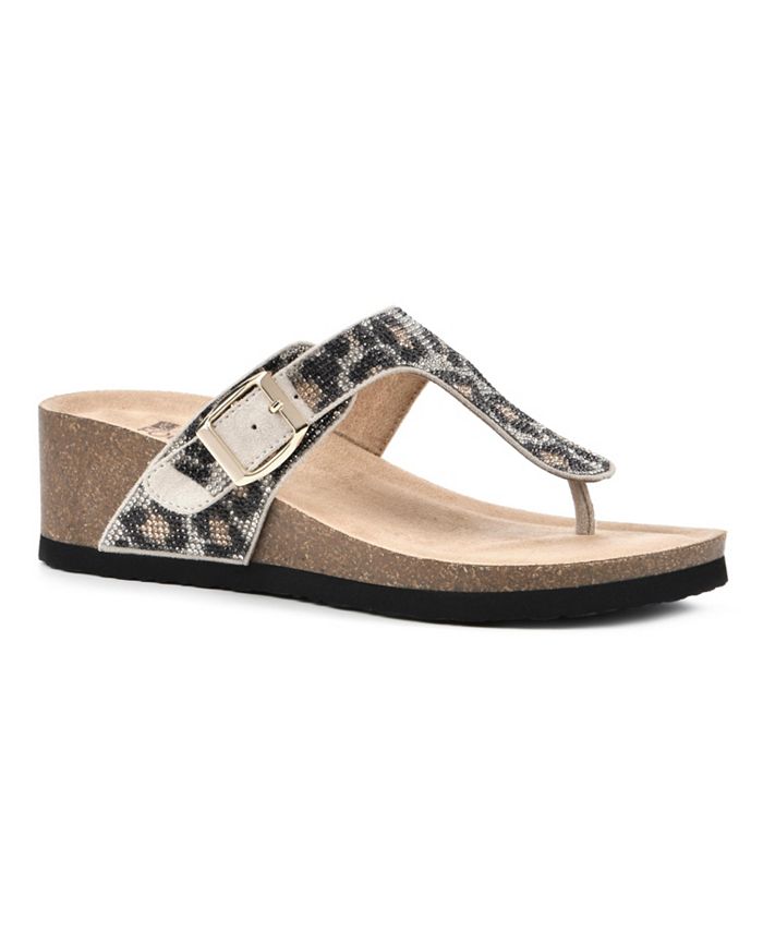 White mountain leopard sandals store