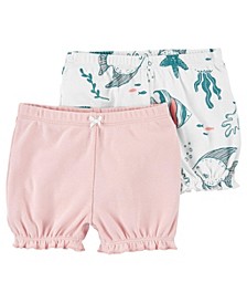 Baby Girls 2-Pack Pull-On Shorts