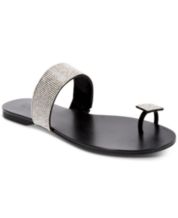 Macy's silver flat shop sandals