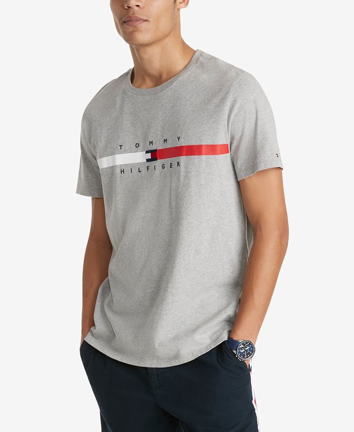 kort Carry doel Tommy Hilfiger Men's Flag Stripe Short Sleeve T-Shirt & Reviews - T-Shirts  - Men - Macy's