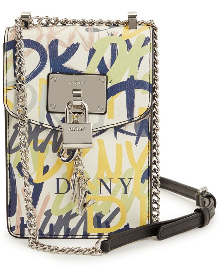 DKNY Elissa Small Pebbled Leather Charm and Lock Shoulder Bag