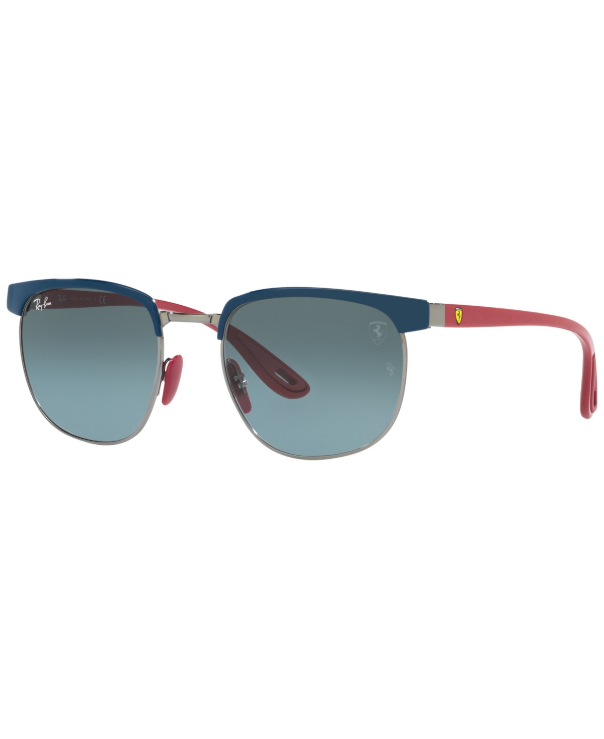 Shop Ray Ban Rb3698m Scuderia Ferrari Collection 53 Unisex Sunglasses In Blue On Gunmetal