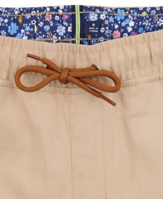 Men's Slim Fit Khaki Drawstring Pants