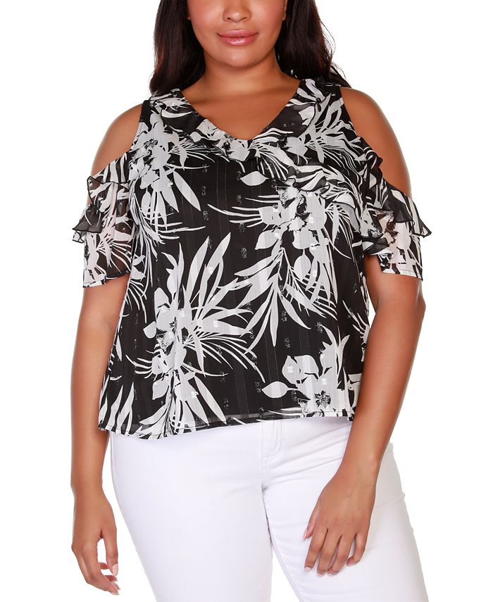 Macy's black and white tops 2025
