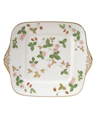 WEDGEWOOD Wild Strawberry プレート27cm 6枚 Wedgewood Wild Strawberry Square Cake Plate - Macy's